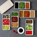 30PCS Disposable Pulp Three-Compartment Dip Box for Sushi BBQ Sauce Condiment - White
