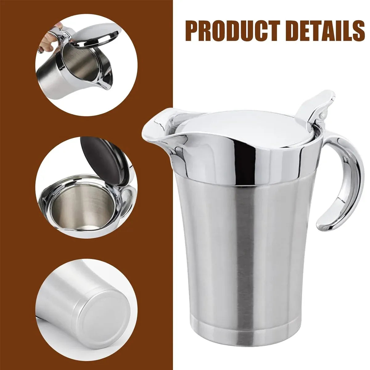 Stainless Steel Steak Sauce Pot Sauce Seasoning Pot Small for Gravy Kitchen - 450ml