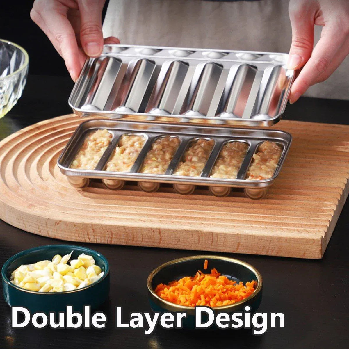 2PCS Stainless Steel Sausage Molds DIY Meat Ham Maker for Homemade Snacks