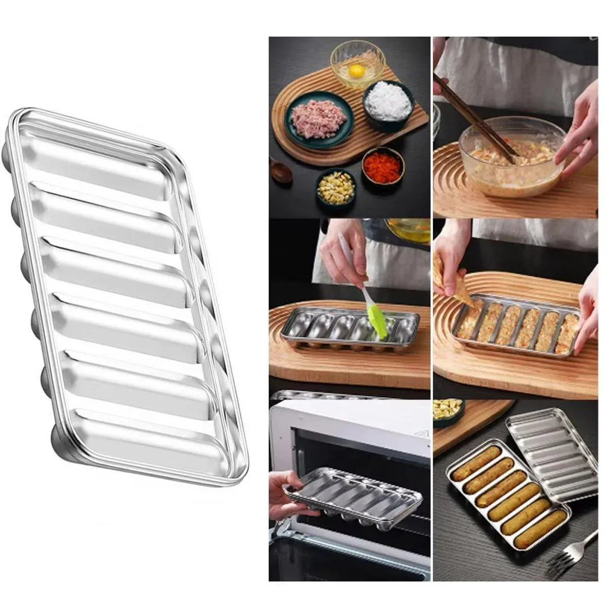 2PCS Stainless Steel Sausage Molds DIY Meat Ham Maker for Homemade Snacks