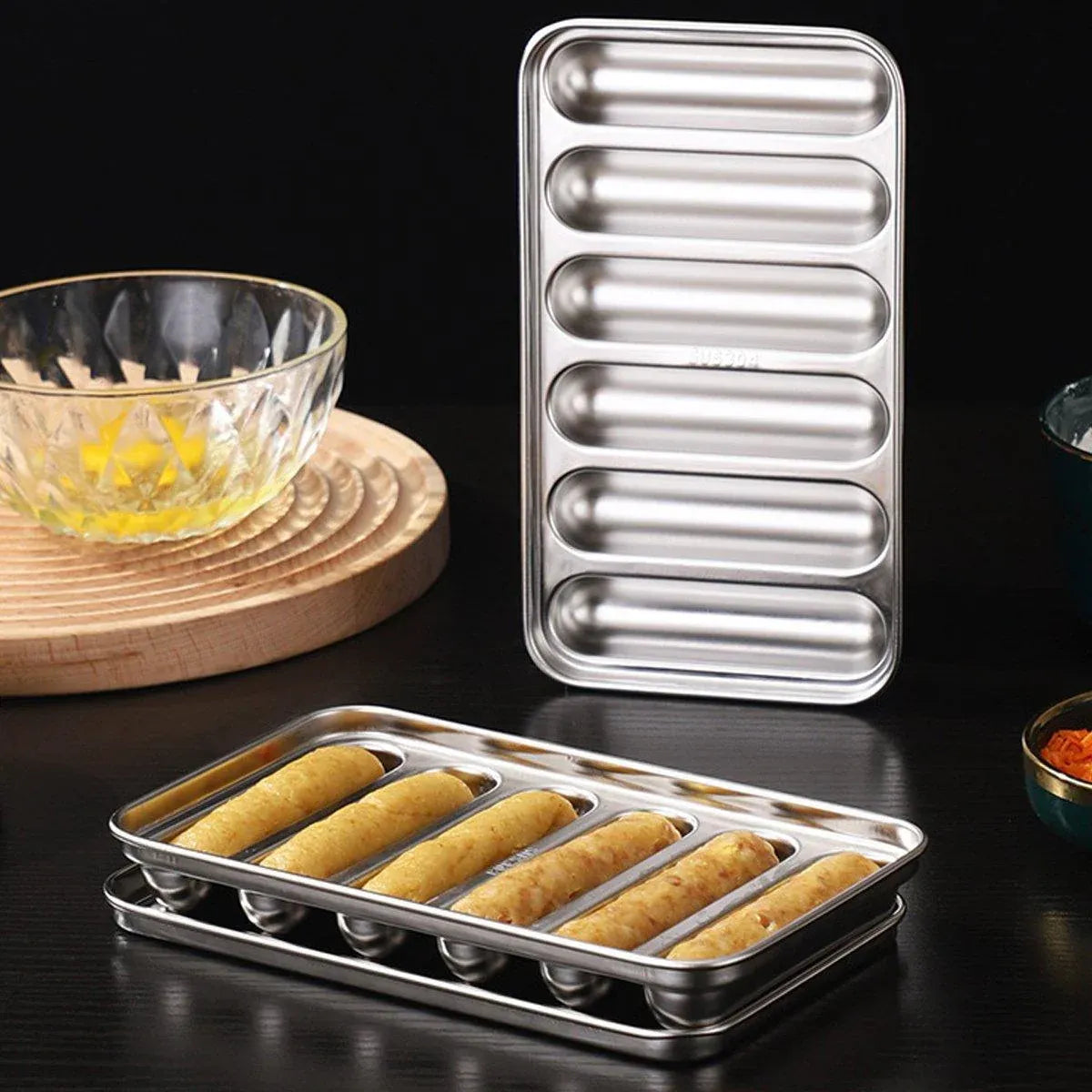 2PCS Stainless Steel Sausage Molds DIY Meat Ham Maker for Homemade Snacks