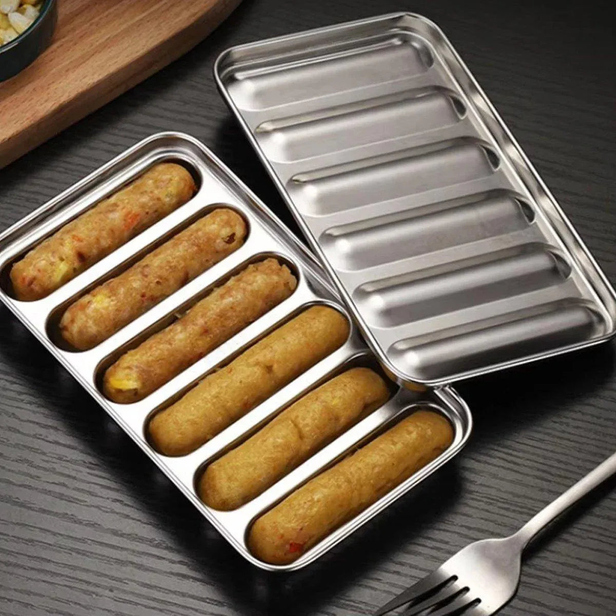 2PCS Stainless Steel Sausage Molds DIY Meat Ham Maker for Homemade Snacks