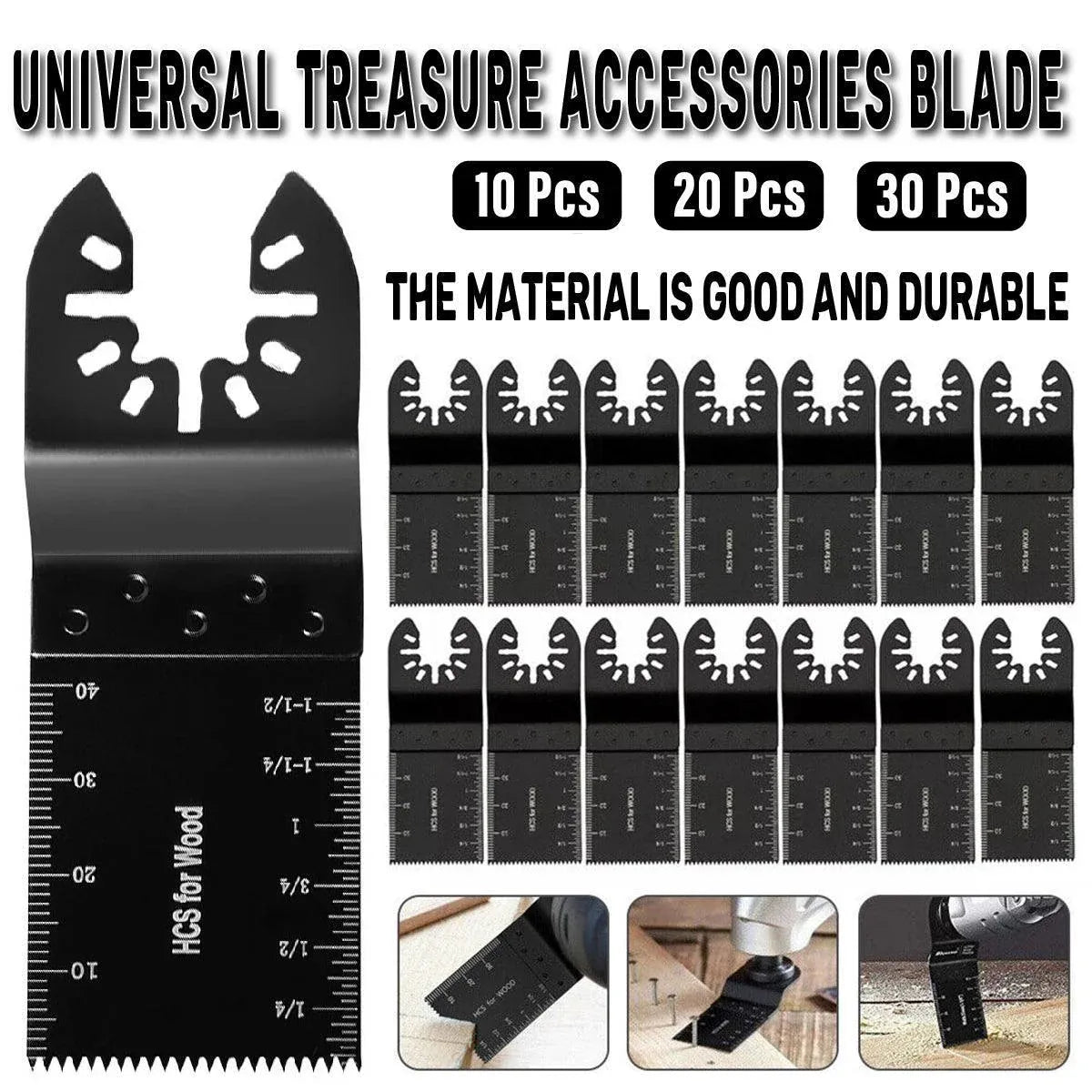 10/20/30PCS Universal Cutting Blades for Woodworking Power Tools Compatible with Multi-Tool - 30pcs