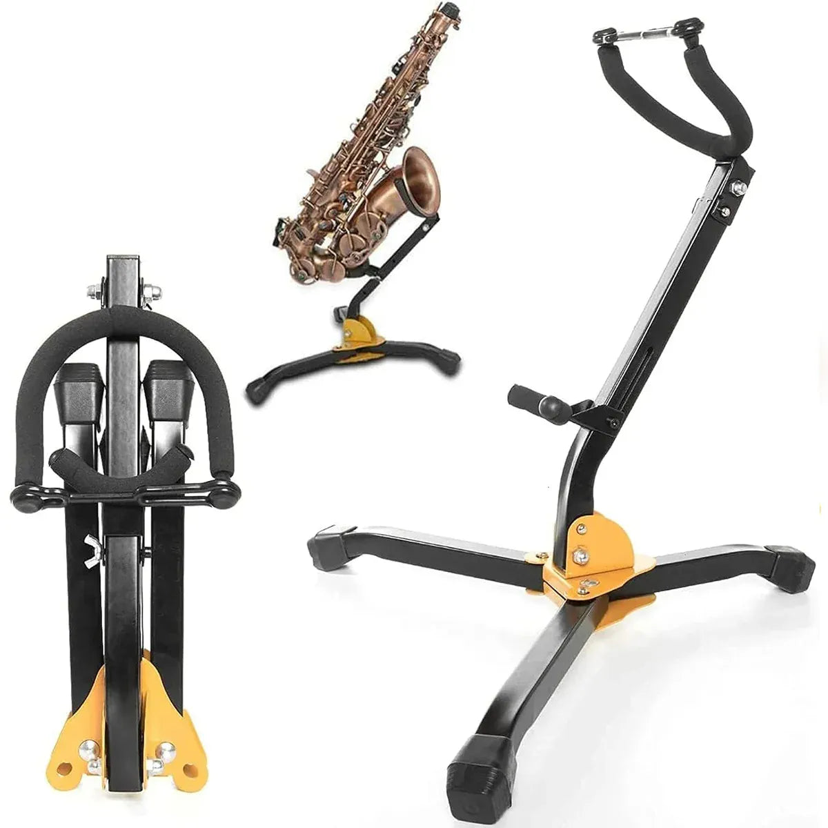 Portable Foldable Alto Tenor Saxophone Stand Stable Non Slip For Music Practice