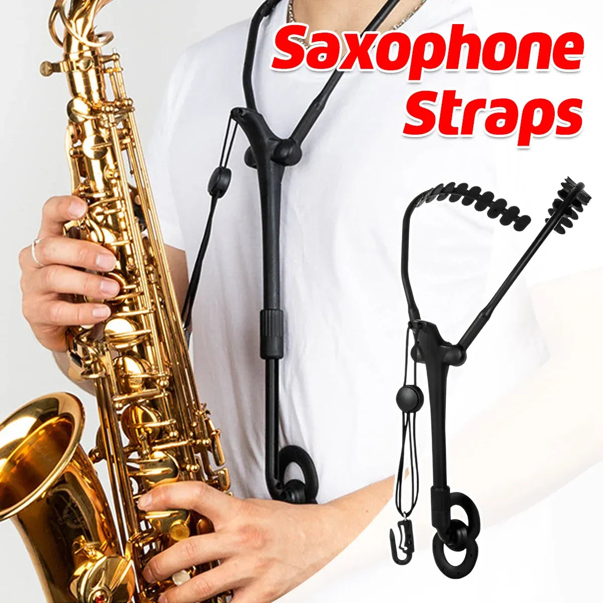 Saxophone Strap Double Shoulder Adjustable Neck Hanging Strap For Musician Use