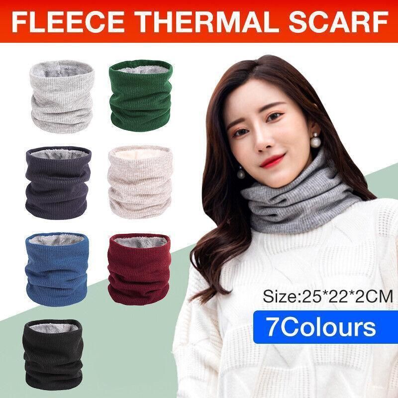 Fleece Neck Warmer Thermal Tube Scarf Winter Snood Hat for Men Women Outdoor - Wine Red