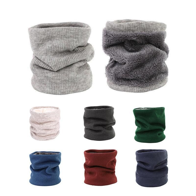 Fleece Neck Warmer Thermal Tube Scarf Winter Snood Hat for Men Women Outdoor - Wine Red