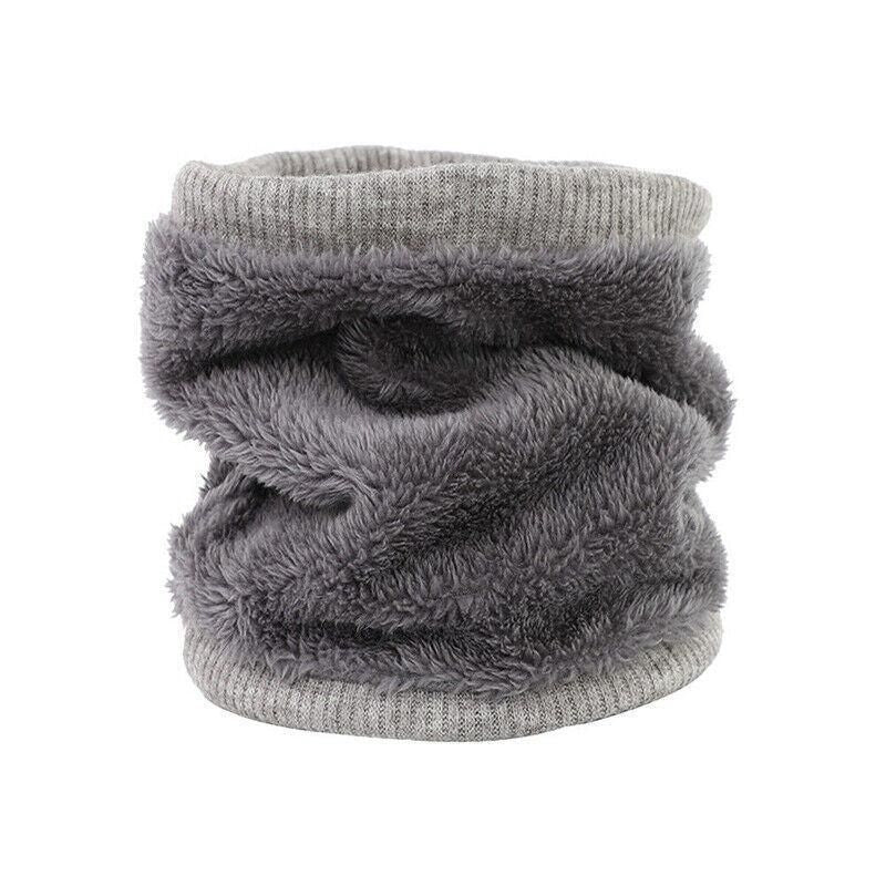 Fleece Neck Warmer Thermal Tube Scarf Winter Snood Hat for Men Women Outdoor - Wine Red