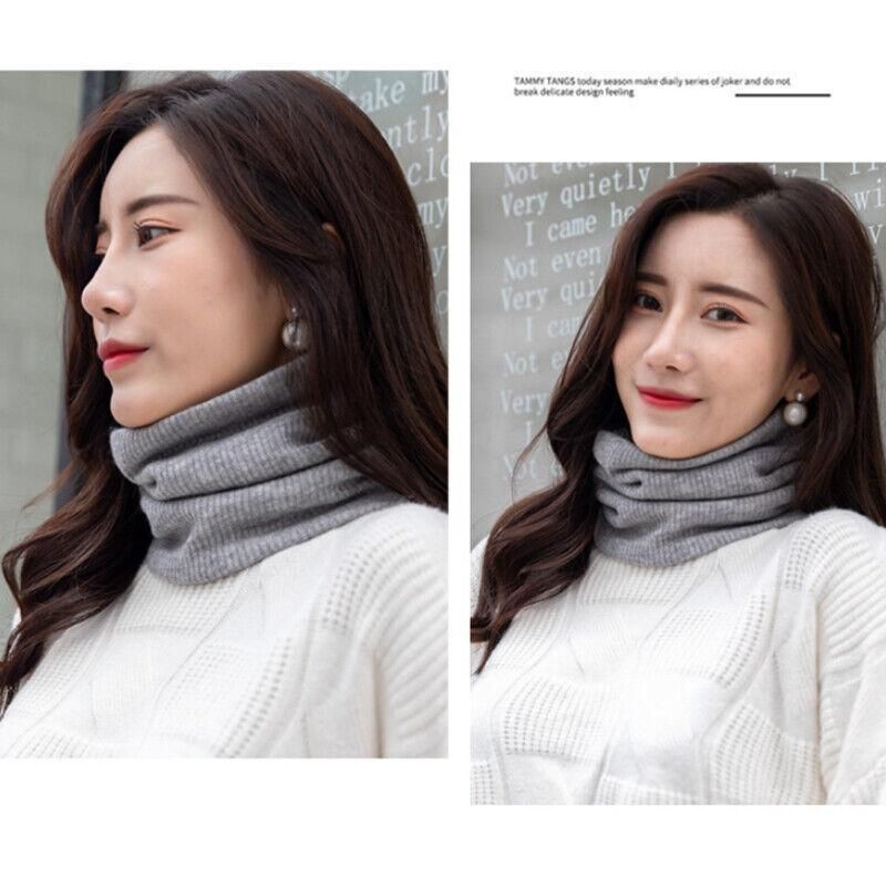 Fleece Neck Warmer Thermal Tube Scarf Winter Snood Hat for Men Women Outdoor - Wine Red