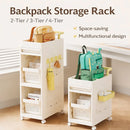 Multi Function Pull Type Storage Cart Rolling Trolley 2/3/4 Tier Space Saving - 2-Layer