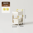 Multi Function Pull Type Storage Cart Rolling Trolley 2/3/4 Tier Space Saving - 2-Layer