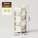 Multi Function Pull Type Storage Cart Rolling Trolley 2/3/4 Tier Space Saving - 2-Layer