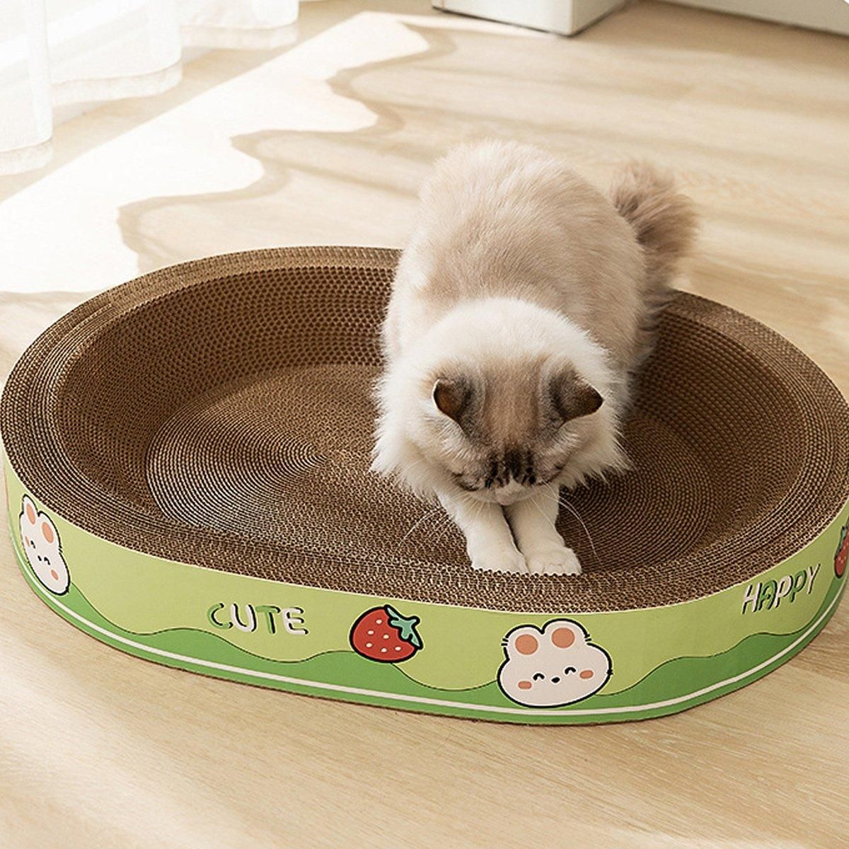 Extra-Large Oval Cat Scratching Board Durable Pet Toy Cat Kittens Wear Resistant - Rabbit