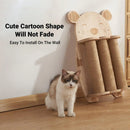 2Style Wood Wall-Mounted Natural Sisal Rope Cat Scratching Claw Grinding Pet Toy - Single Column Pink