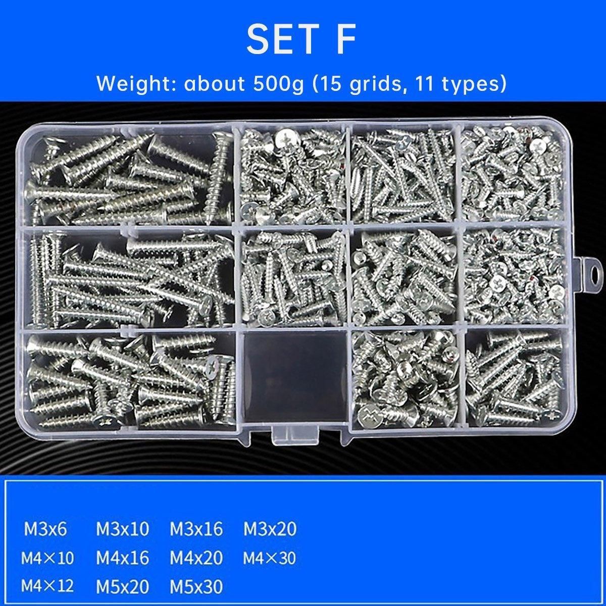 Household Self-tapping Screw Nut Gasket Box Set Multi-purpose Screw Assortment - F
