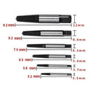 6 Piece Screw Extractor Set Broken Bolt Remover Kit for Damaged Screws