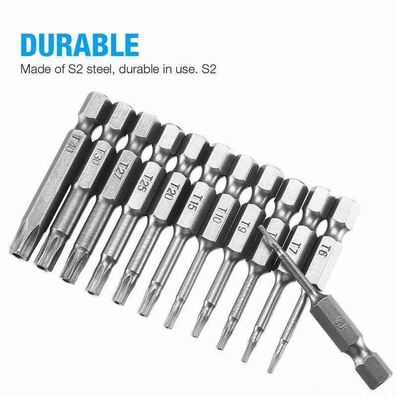 12PCS Torx Screwdriver Bit Set Hex Shank S2 Steel Drill Insert