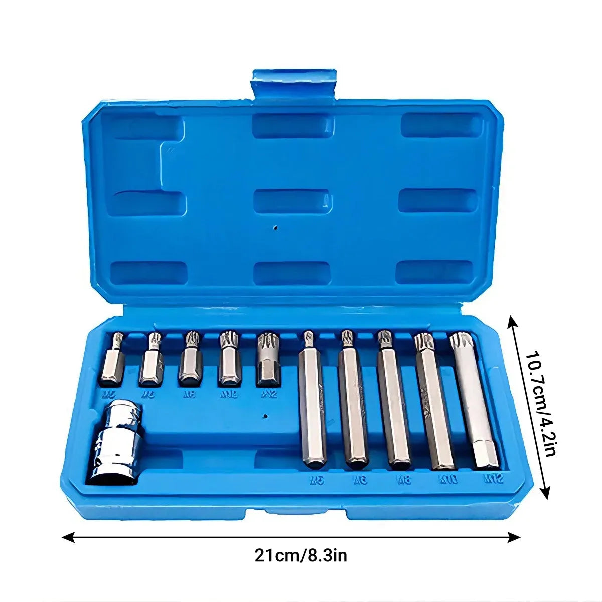 11PCS CR-V M-Type Spline Socket Bit Set Driver Drill Bit Tool Kit Car Repair