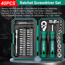 Portable Ratchet Screwdriver Tool Kit 40PCS Durable for Home Cycle Repair Use