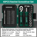 Portable Ratchet Screwdriver Tool Kit 40PCS Durable for Home Cycle Repair Use