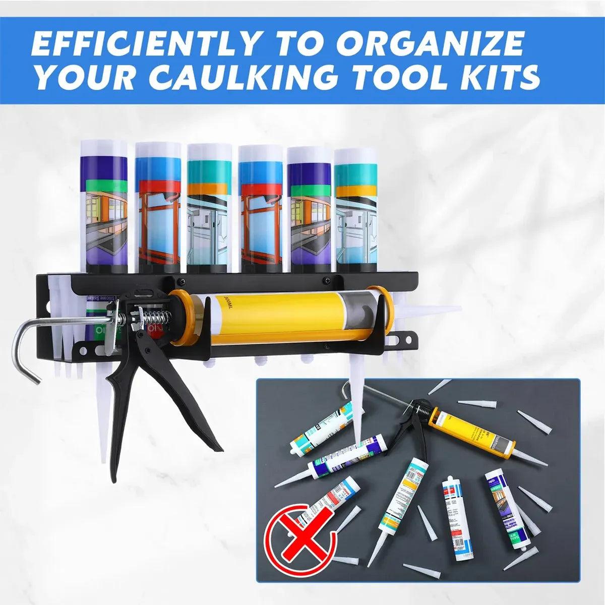 Sealant Loading Tool Holder Durable Space-Saving Storage Rack for Caulk Tubes