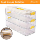 3 Layers Square Food Storage Container with Lid Kitchen Organiser for Meal Prep