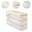 3 Layers Square Food Storage Container with Lid Kitchen Organiser for Meal Prep