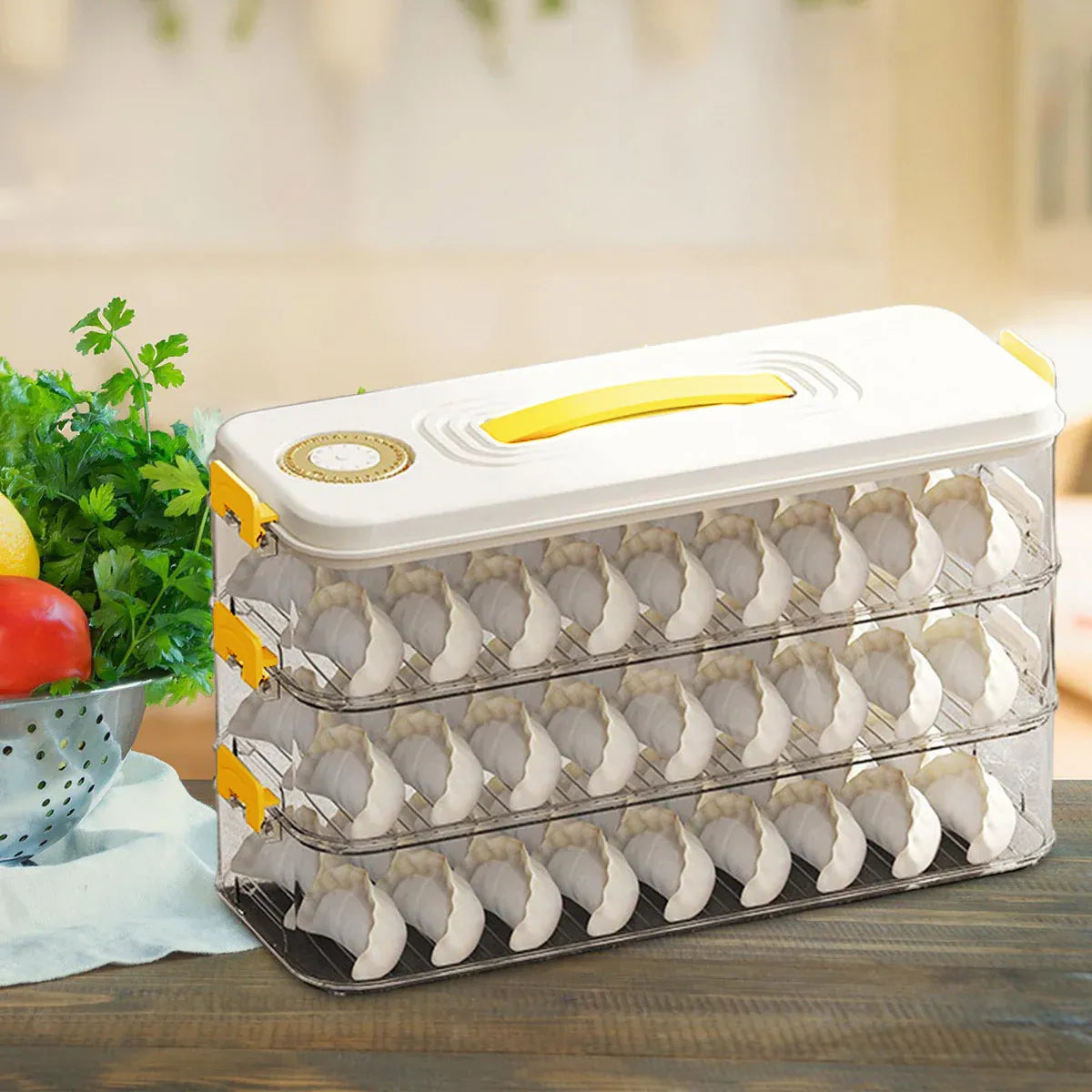 3 Layers Square Food Storage Container with Lid Kitchen Organiser for Meal Prep