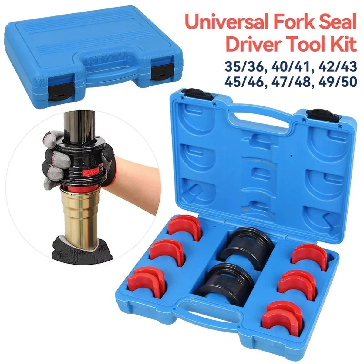 14PCS Universal Fork Seal Driver Tool Kit 35-50mm for Motorcycle Fork Oil Seal