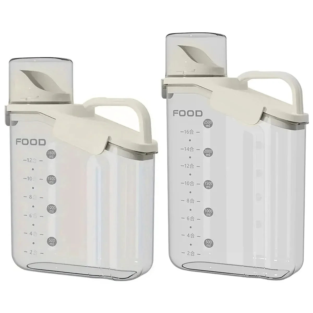 2Sizes Portable Transparent Grain Storage Jar Cat Food Rice Snack Tea Container - 2000ML