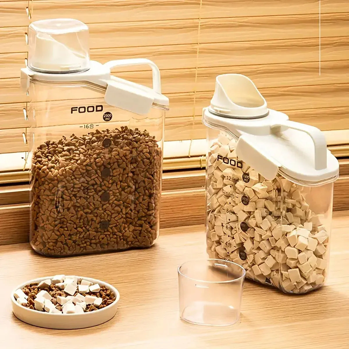 2Sizes Portable Transparent Grain Storage Jar Cat Food Rice Snack Tea Container - 2800ML