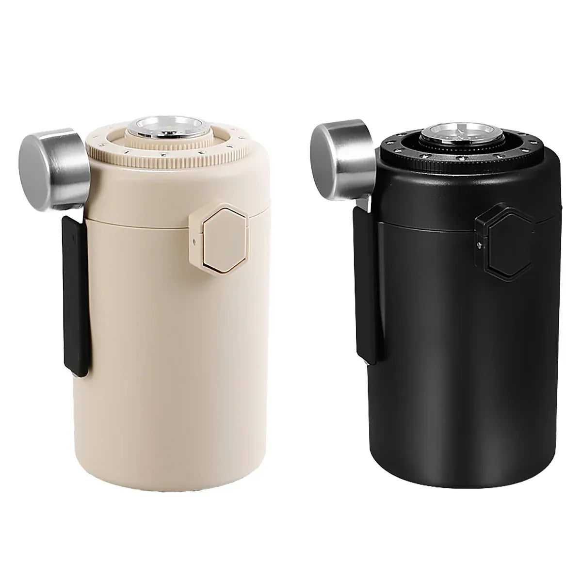 304 Stainless Steel Coffee Bean Sealed Jar 600ml Food Grade Leakproof Durable - Black
