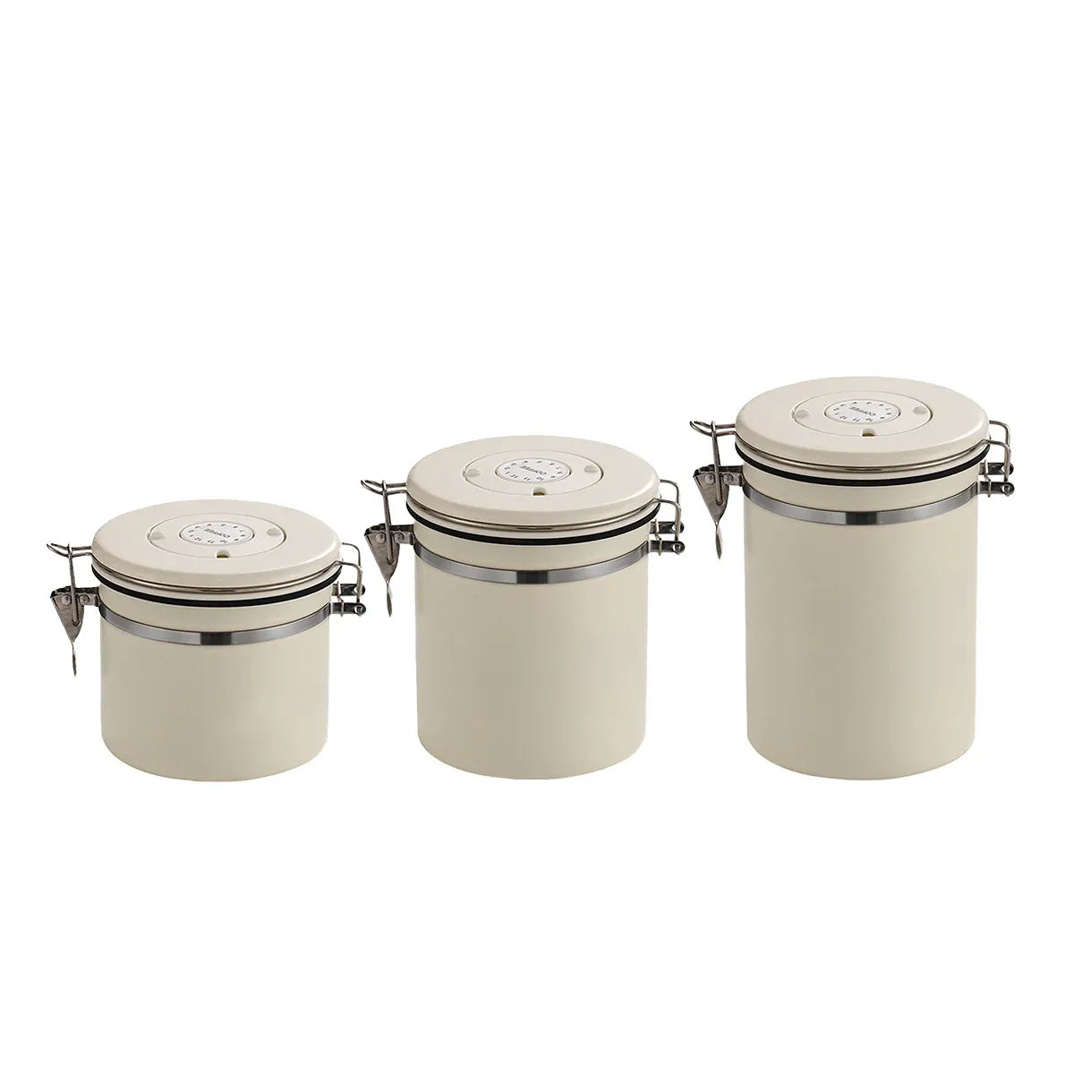 3 Sizes Stainless Steel Coffee Bean Powder Storage Jar Sealed Canister with Valve - 1.2L
