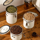 3 Sizes Stainless Steel Coffee Bean Powder Storage Jar Sealed Canister with Valve - 1.2L