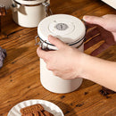 3 Sizes Stainless Steel Coffee Bean Powder Storage Jar Sealed Canister with Valve - 1.2L