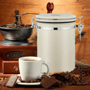3 Sizes Stainless Steel Coffee Bean Powder Storage Jar Sealed Canister with Valve - 1.2L