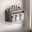 Wall Mounted Kitchen Spice Box Shelf Multifunctional Organiser for Herbs Spices - 4-Grids