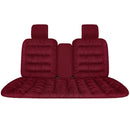 Winter Thick Warm Plush Seat Cover with Backrest Universal Fit for Rear Row - Red