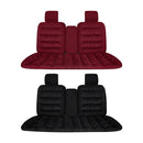 Winter Thick Warm Plush Seat Cover with Backrest Universal Fit for Rear Row - Red