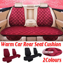 Universal Plush Seat Cushion Set Winter Warm with Backrest for Rear Row - Black