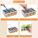10pcs 12 Hole Nursery Pots Planting Box Reusable Easy to Clean Burrow Trays