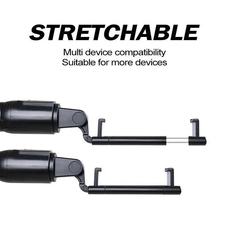 Wireless Bluetooth Selfie Stick Tripod with Remote Control for Phones 6 in 1 - Black