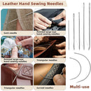 Hand Sewing Kit Canvas Leather Craft 31 or 37PCS Big Eye Needles Cotton Thread - 31PCS