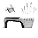 Four Stage Knife Sharpener Multifunction Kitchen Blade Sharpening Tool Quick Use - Red