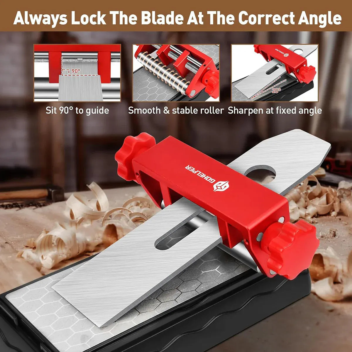 Chisel Sharpening Jig With Angle Gauge Woodworking Knife Tool Grinding Setup
