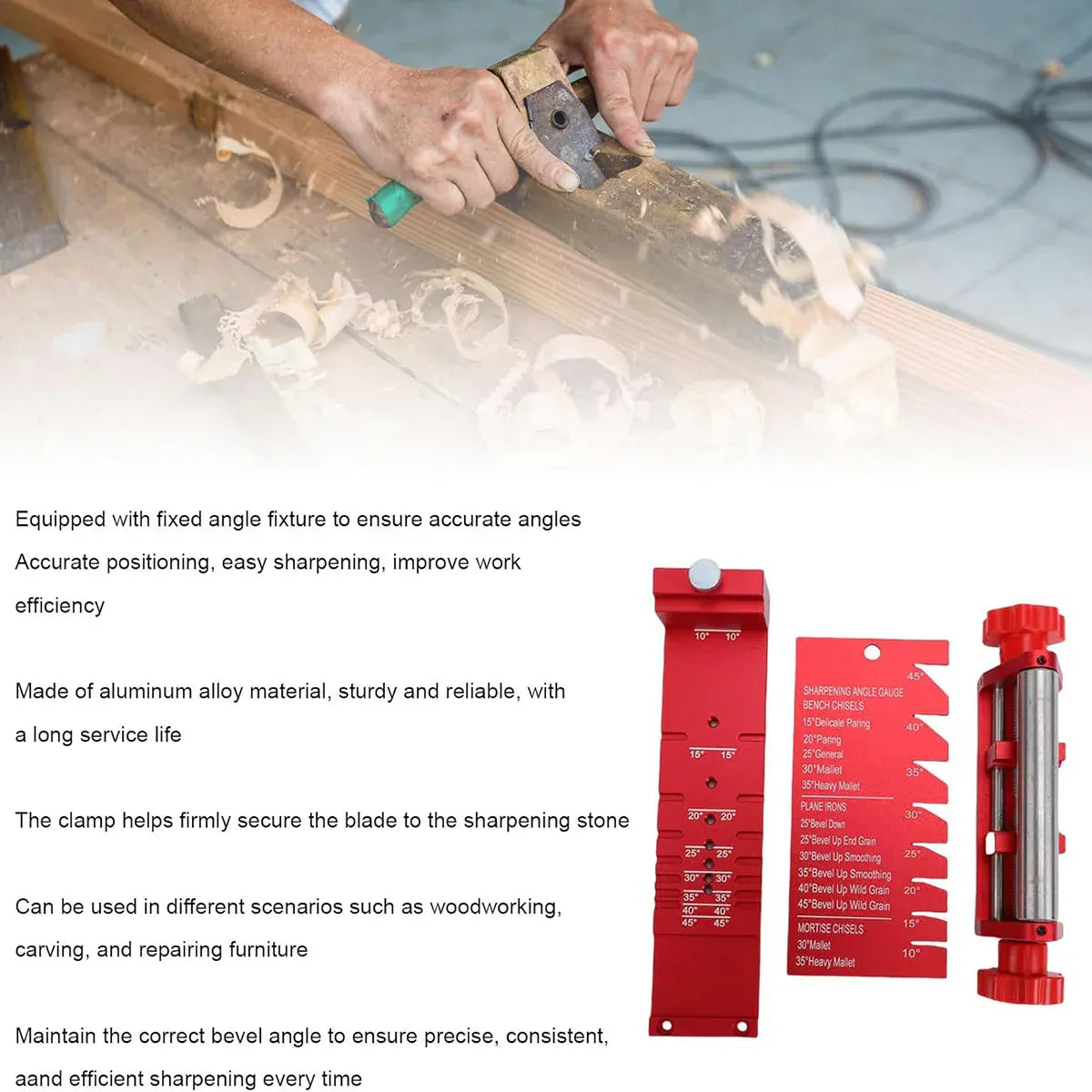 Chisel Sharpening Jig With Angle Gauge Woodworking Knife Tool Grinding Setup