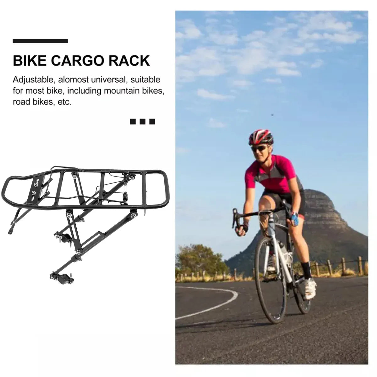 Bike Cargo Rack Rear Bike Rack Back of Bike Carrier Rack Bicycle Rear Rack