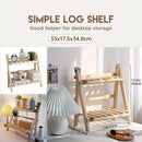 Natural Wood Two-Tier Desktop Shelf