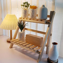 Natural Wood Two-Tier Desktop Shelf
