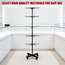 Rotating Jewellery Display Stand 5 6 Tier Metal Rack With Wheels Adjustable - 5 Tier